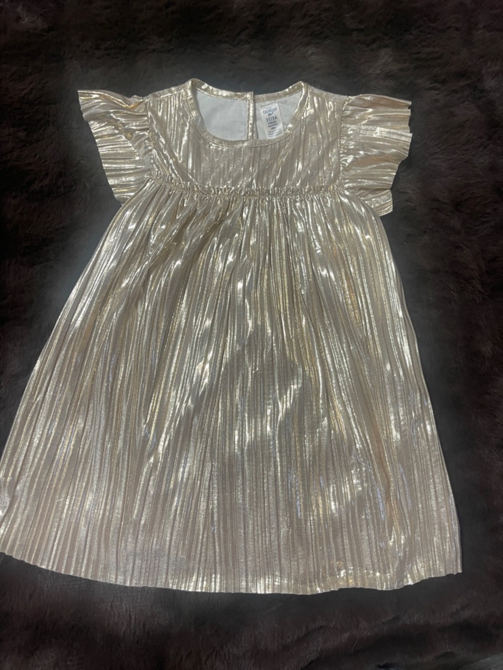 OshKosh B'gosh Metallic Gold Pleated Party Dress